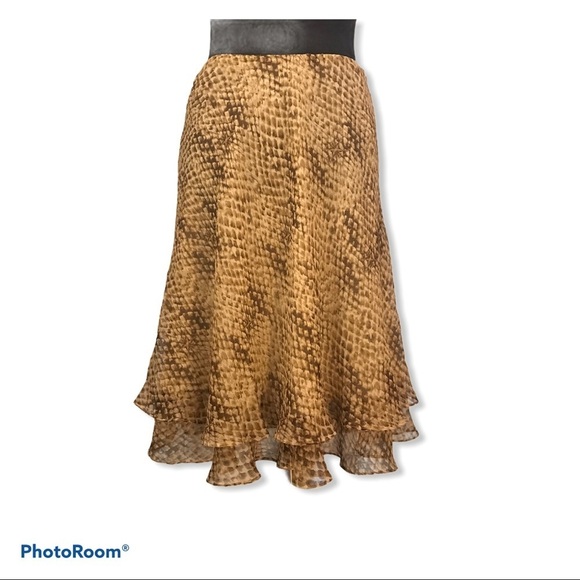 Vintage LRL 90s Swing Skirt Snake Print Petite S - Picture 8 of 9